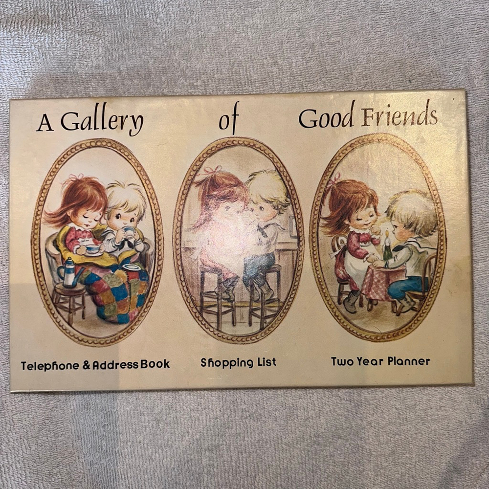 Vintage 1982-1983 Gallery Of Good Friends Phone Book Shopping List Planner Set